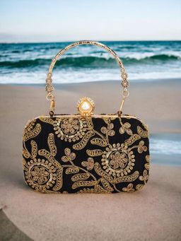 Toobacraft - Embellished Box Clutch - Black