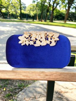 Toobacraft - Embellished Box Clutch - Blue