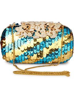 Toobacraft - Sequinned E Embellished Box Clutch - Multi-Color