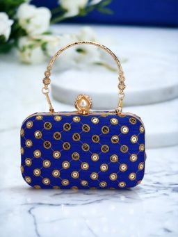 Toobacraft - Embellished Box Clutch - Blue