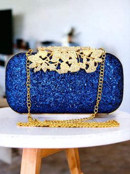 Toobacraft - Embellished Box Clutch - Blue