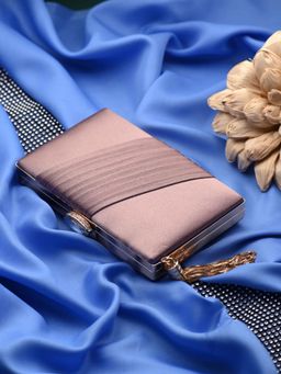 Toobacraft - Solid Box Clutch With Shoulder Strap - Mauve