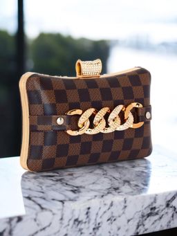 Toobacraft - Embellished Box Clutch - Gold