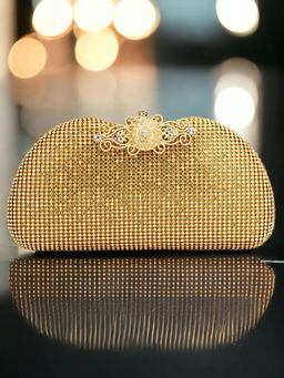 Toobacraft - Embellished Box Clutch - Gold