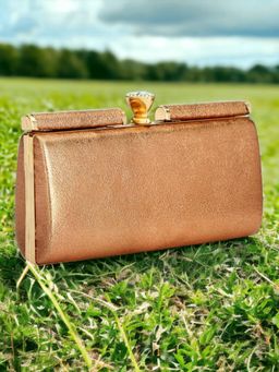 Toobacraft - Shoulder Strap Embellished Box Clutch - Gold