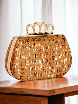 Toobacraft - Embellished Box Clutch - Mustard