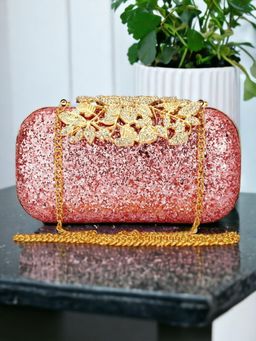 Toobacraft - Embellished Box Clutch - Peach