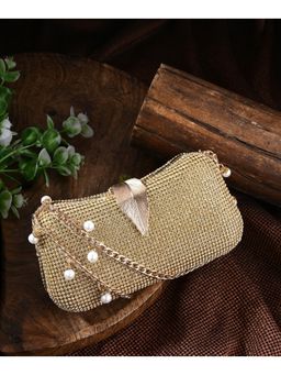 Toobacraft - Embellished Box Clutch - Gold