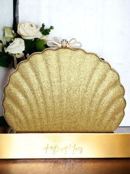 Toobacraft - Embellished Box Clutch - Gold