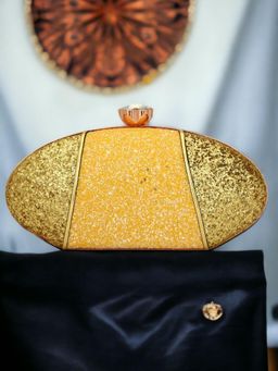 Toobacraft - Embellished Oval Clutch - Yellow