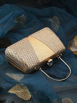 Toobacraft - Embellished Box Clutch - Gold