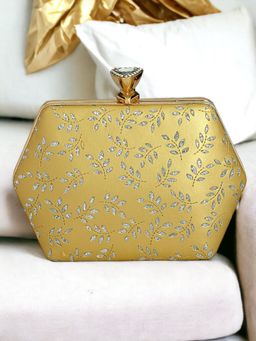 Toobacraft - Embellished Box Clutch - Gold
