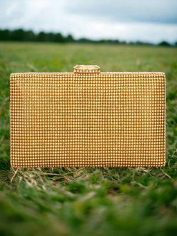 Toobacraft - Embellished Box Clutch - Gold