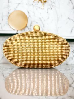 Toobacraft - Embellished Box Clutch - Gold