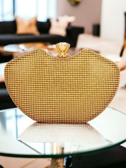 Toobacraft - Shoulder Strap Embellished Box Clutch - Gold