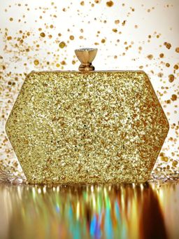 Toobacraft - Gold-Toned Embellished Box Clutch