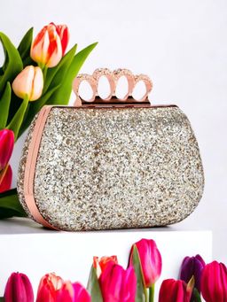 Toobacraft - Embellished Box Clutch - Silver