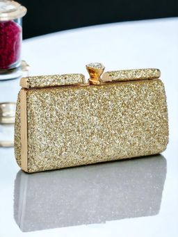 Toobacraft - Embellished Box Clutch - Gold