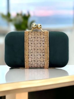 Toobacraft - Embellished Box Clutch - Green