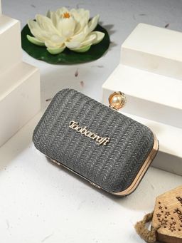 Toobacraft - Embellished Box Clutch - Grey