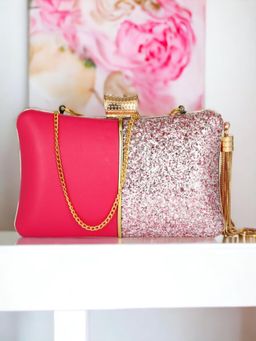 Toobacraft - Embellished Box Clutch - Pink