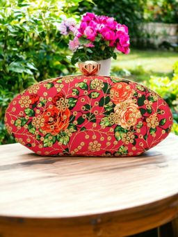 Toobacraft - Floral Embroidered Box Clutch