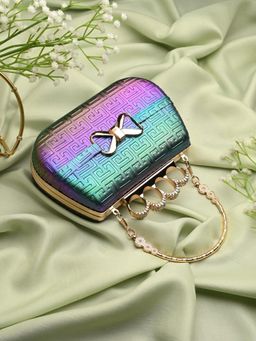 Toobacraft - Embellished Box Clutch - Blue