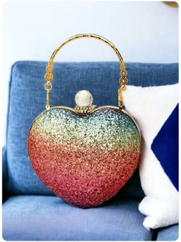 Toobacraft - Embellished Box Clutch - Multi-Color