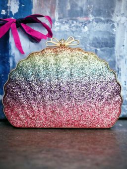 Toobacraft - Multi-Color Embellished Box Clutch