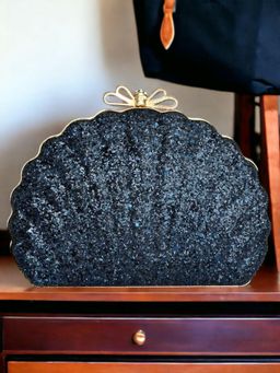 Toobacraft - Embellished Box Clutch - Navy Blue