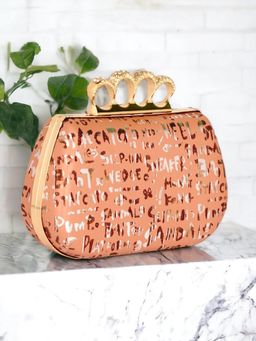 Toobacraft - Printed Box Clutch - Peach
