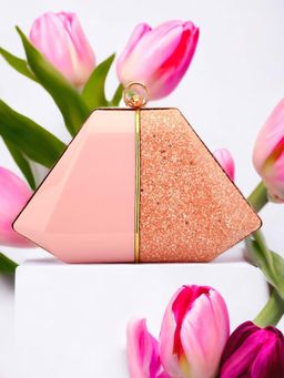 Toobacraft - Embellished Box Clutch - Peach
