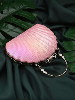 Toobacraft - Textured J Shell Box Clutch - Pink