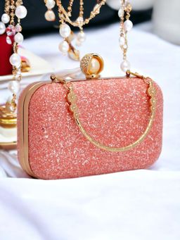Toobacraft - Pink Embellished Purse Clutch - Peach