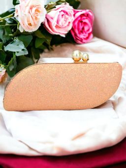 Toobacraft - Shoulder Strap Embellished Box Clutch - Peach