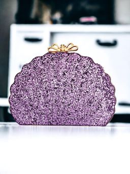 Toobacraft - Purple Embellished Box Clutch