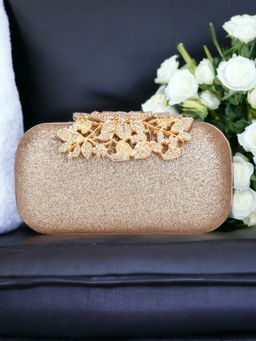 Toobacraft - Embellished Box Clutch - Gold