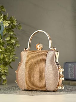 Toobacraft - RGLC Wrinkle Cat Embellished Box Clutch - Gold