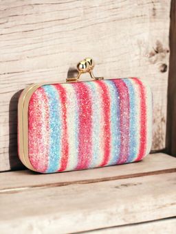 Toobacraft - Embellished Box Clutch - Multi-Color