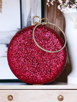 Toobacraft - Magenta Embellished Box Clutch