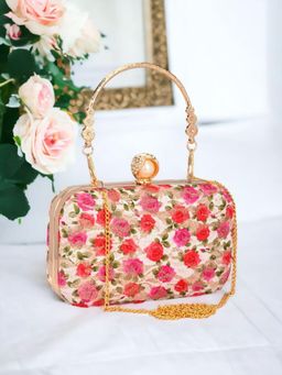 Toobacraft - Embroidered Box Clutch - Pink