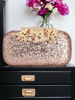 Toobacraft - Embellished Box Clutch - Peach