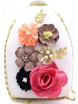 Toobacraft - Embellished Box Clutch - White