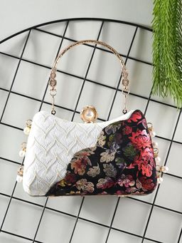 Toobacraft - Embellished Box Clutch - White