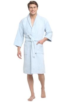 Creeva - Light Blue 100% Cotton Bath Robe