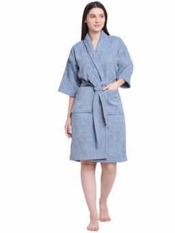 Creeva - Ocean Blue 100% Cotton Bath Robe