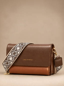 Lino Perros - Women Voyage Mini Boho Tan Sling Bag with Detachable Strap