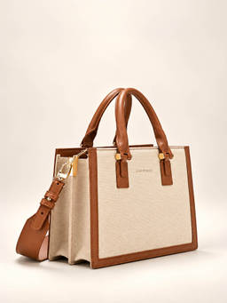 Lino Perros - Women Beige Tote Bag with Detachable Strap