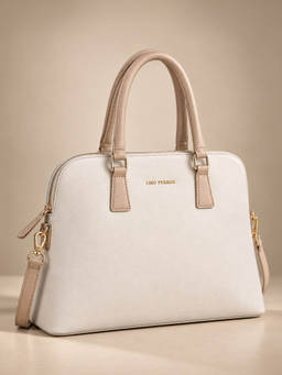 Lino Perros - Peggy Subtle Off-White Shoulder Bag with Detachable Handle