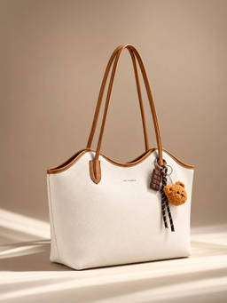 Lino Perros - Avril Echo Off-White Tote Bag with Key Chain